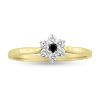 Billede af Ring roset, 7*brill. 1 sort 0,015 + 6*0,015 w/vs. 14 kt. 
