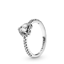 Billede af Pandora ring Fremhævet hjerte sølv med kubisk zirkonia (str. 60)
