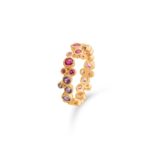 Billede af Mads Z "Luxury Rainbow" ring 14 kt m. røde ædelsten (str. 54)