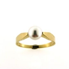 Billede af Ring 6-6½ m/m kulturperle 14 kt