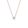 Billede af Pandora Heart Rose halskæde m. klar zirkonia sten rosaforgyldt metalblanding