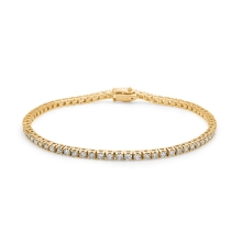 Billede af Mads Z "Tennis" armbånd 14 kt. guld m. 1,50 ct. w/si brillanter (16,5 cm)