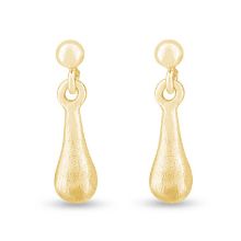 Billede af Ørehængere "Solid Drop Small" 14 karat guld