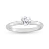 Billede af By Pind solitaire ring i rhodineret sølv med zirkoniasten