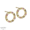 Billede af Aqua Dulce Pastel Circle øreringe forgyldt sølv m. cz (10 mm)