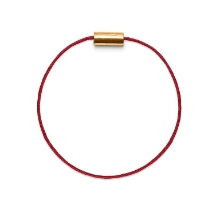 Billede af Mads Z Black Sun armbånd, rød nylon m. 14 kt. guldlås 16,5 cm