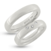 Billede af Vielses & Forl. ringe 14 kt. hvg., damering isat  3* 0,01 ct.