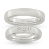 Billede af Vielses & Forl. ringe 14 kt. hvg., damering isat  3* 0,01 ct.