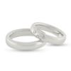 Billede af Vielses & Forl. ringe 14 kt. hvg., damering isat  3* 0,01 ct.
