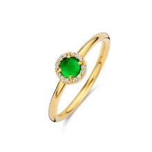 Billede af Spirit Icons Euphoria Green ring forgyldt sølv m. krystal + cz (str. 60)