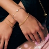 Billede af WiOGA Anabell armbånd forgyldt sølv m. perler (15,5-19 cm)