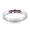 Billede af Allia. ring 14 kt. hvg. 3 * pink safir a 0,07 ct.