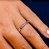 Billede af Allia. ring 14 kt. hvg. 3 * pink safir a 0,07 ct.