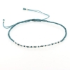 Billede af Classic by Pind Colorful ,knyttet armbånd aqua med sølv kugler 