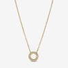 Billede af Pandora Logo Pavé Cirkel halskæde m. cz 38-45 cm. forgyldt metalblanding 