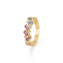Billede af Mads Z "Columbine" ring 14 kt m. ægte sten og 0,15 ct. brillanter W.SI (str. 54)