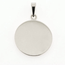 Billede af Vedhæng "tag" rund plade 15 mm. signet med øsken og kontra øsken 14 kt. hvg. Billede af Vedhæng "tag" rund plade 15 mm. signet med øsken og kontra øsken 14 kt. hvg.