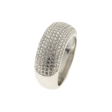 Billede af By Pind ring sølv rhodineret båndring med zirkoniasten (str 56)