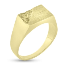 Billede af Herrering i 14 kt. guld med råt hjørne