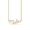 Billede af Studio Z "Name Tag - MALOU" halskæde forgyldt sølv (40-45 cm)