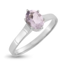 Billede af Ring "Glory" m. ægte rosakvarts 14 karat hvidguld Billede af Ring "Glory" m. ægte rosakvarts 14 karat hvidguld