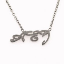 Billede af Slipsekæde med udsavet monogram, 3 bogstaver 925s