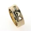 Billede af Ring, 2 massive hjerter, 2 udsavede hjerter, brill. 0,05 w/vs. 14 kt.