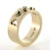Billede af Ring, 2 massive hjerter, 2 udsavede hjerter, brill. 0,05 w/vs. 14 kt.