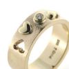 Billede af Ring, 2 massive hjerter, 2 udsavede hjerter, brill. 0,05 w/vs. 14 kt.