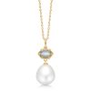 Billede af Mads Z "Pearl Delight" vedhæng 14 kt. guld m. kulturperle + aquamarin (eksl. kæde)