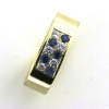 Billede af Ring 14 kt. med 5 brill. a 0,06 tw-vvs + 5 safier a 0,06 ct.