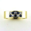 Billede af Ring 14 kt. med 5 brill. a 0,06 tw-vvs + 5 safier a 0,06 ct.