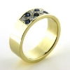 Billede af Ring 14 kt. med 5 brill. a 0,06 tw-vvs + 5 safier a 0,06 ct.