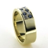 Billede af Ring 14 kt. med 5 brill. a 0,06 tw-vvs + 5 safier a 0,06 ct.