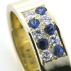 Billede af Ring 14 kt. med 5 brill. a 0,06 tw-vvs + 5 safier a 0,06 ct.