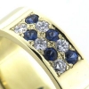 Billede af Ring 14 kt. med 5 brill. a 0,06 tw-vvs + 5 safier a 0,06 ct.