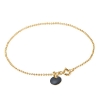 Billede af ENAMEL Copenhagen Ball Black armbånd sølv forgyldt kuglekæde (17,5cm)