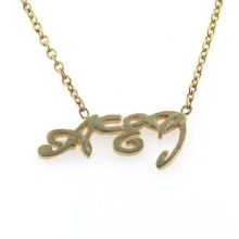 Billede af Slipsekæde med udsavet monogram, 3 bogstaver 14 kt.
