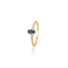 Billede af Mads Z 14 kt. ring "Madeleine" str. 52 med topas og 0,08 ct. brillanter W.SI.