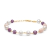 Billede af Mads Z "Treasure" armbånd 14kt. guld m. pink opal, rubin og perle (18,5-20,5cm)
