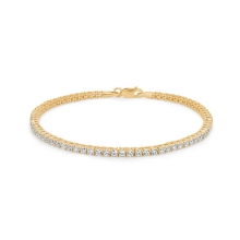 Billede af Mads Z "Tennis" armbånd 8 kt. guld m. zirkonia (16,5 cm)