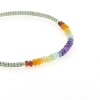 Billede af By Pind Colorful knyttet armbånd støvet grøn med regnbue sten og sølv kugler