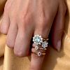 Billede af Ring roset smaragd 0,02 ct. + 6 brill. a 0,015 w/vs 14 kt.