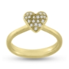 Billede af Ring hjerte, 18 brill. a 0,01 w/vs., massiv 14 kt. (hjertering)