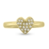 Billede af Ring hjerte, 18 brill. a 0,01 w/vs., massiv 14 kt. (hjertering)