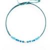 Billede af By Pind Colorful knyttet armbånd aqua med apatit og turkis sten og sølv kugler