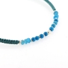 Billede af By Pind Colorful knyttet armbånd aqua med apatit og turkis sten og sølv kugler
