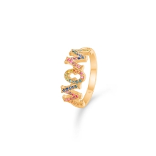 Billede af Mads Z "WOW/MOM" ring 14 kt. guld m. ægte sten (str. 56)
