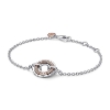 Billede af *Pandora Signature armbånd to-tonet pavéret cirkel sølv + rosa (16-20 cm)