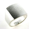 Billede af Herrering massiv lukket bund, plade 17,5*15,5 mm. 925s. 